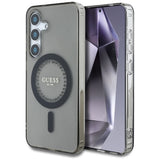 Husa pentru Samsung Galaxy S25, Guess IML Rhinestones MagSafe (GUHMS25SPFTDTEK), negru