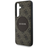 Husa pentru Samsung Galaxy S25 Plus, Guess 4G Circle Classic Logo MagSafe (GUHMS25MP4PGRSGW), maro
