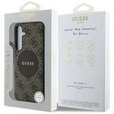 Husa pentru Samsung Galaxy S25 Plus, Guess 4G Circle Classic Logo MagSafe (GUHMS25MP4PGRSGW), maro