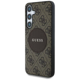 Husa pentru Samsung Galaxy S25 Plus, Guess 4G Circle Classic Logo MagSafe (GUHMS25MP4PGRSGW), maro