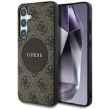 Husa pentru Samsung Galaxy S25 Plus, Guess 4G Circle Classic Logo MagSafe (GUHMS25MP4PGRSGW), maro