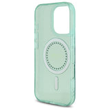Husa pentru iPhone 16 Pro, Guess IML Rhinestones MagSafe (GUHMP16LPFTDTEN), verde