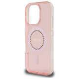 Husa pentru iPhone 16 Pro, Guess IML Rhinestones MagSafe (GUHMP16LPFTDTEP), roz