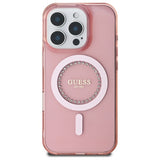 Husa pentru iPhone 16 Pro, Guess IML Rhinestones MagSafe (GUHMP16LPFTDTEP), roz