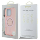 Husa pentru iPhone 16 Pro, Guess IML Rhinestones MagSafe (GUHMP16LPFTDTEP), roz