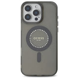 Husa pentru iPhone 16 Pro Max, Guess IML Rhinestones MagSafe (GUHMP16XPFTDTEK), negru