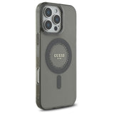 Husa pentru iPhone 16 Pro Max, Guess IML Rhinestones MagSafe (GUHMP16XPFTDTEK), negru
