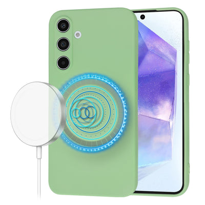 Husa pentru Samsung Galaxy A55 5G, Techsuit SoftFlex MagSafe, verde deschis