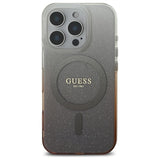 Husa pentru iPhone 16 Pro, Guess IML Glitter Gradient MagSafe (GUHMP16LHGRCELW), maro