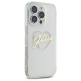 Husa pentru iPhone 16 Pro Max, Guess Hardcase IML Heart (GUHCP16XHCHGSPT), transparenta