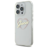 Husa pentru iPhone 16 Pro Max, Guess Hardcase IML Heart (GUHCP16XHCHGSPT), transparenta