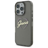 Husa pentru iPhone 16 Pro Max, Guess Hardcase IML Heart (GUHCP16XHCHGSPK), negru