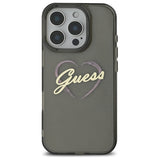 Husa pentru iPhone 16 Pro, Guess Hardcase IML Heart (GUHCP16LHCHGSPK), negru