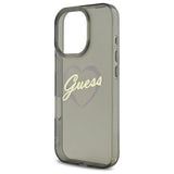 Husa pentru iPhone 16 Pro, Guess Hardcase IML Heart (GUHCP16LHCHGSPK), negru
