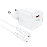Incarcator retea Acefast Set (A77), Type-C Cable Included, Type-C Mini GaN Charger, PD30W, Power Delivery, alb