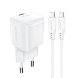 Incarcator retea Acefast Set (A77), Type-C Cable Included, Type-C Mini GaN Charger, PD30W, Power Delivery, alb