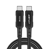 Cablu Acefast de date (C4-03), Type-C to Type-C, 100W, 5A, 480Mb/s, Incarcare rapida, 2m, negru