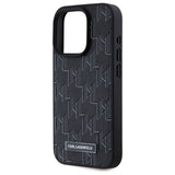 Husa pentru iPhone 15 Pro, Karl Lagerfeld Leather MagSafe (KLHMP15LPKHPORPK), negru