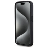 Husa pentru iPhone 15 Pro, Karl Lagerfeld Leather MagSafe (KLHMP15LPKHPORPK), negru