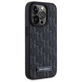 Husa pentru iPhone 15 Pro, Karl Lagerfeld Leather MagSafe (KLHMP15LPKHPORPK), negru