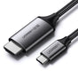 Adaptor UGREEN, Video Cable Mm142 50570 Type-C to HDMI 4k 60hz 1 5m Black Koff A3d2de, Negru