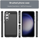Husa pentru Samsung Galaxy S23, Techsuit Carbon Silicone, albastru