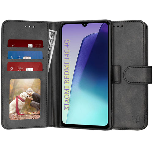 Husa pentru Xiaomi Redmi 14C, Techsuit Diary Book, negru