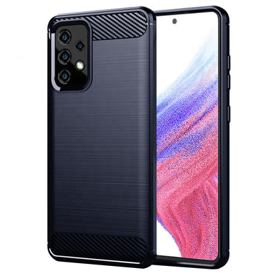 Husa pentru Samsung Galaxy A53 5G, Techsuit Carbon Silicone, albastru