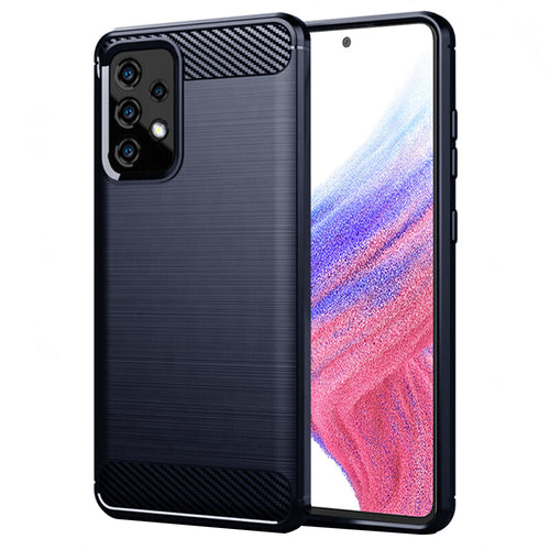 Husa pentru Samsung Galaxy A53 5G, Techsuit Carbon Silicone, albastru