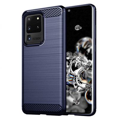Husa pentru Samsung Galaxy S20 Ultra 5G, Techsuit Carbon Silicone, albastru