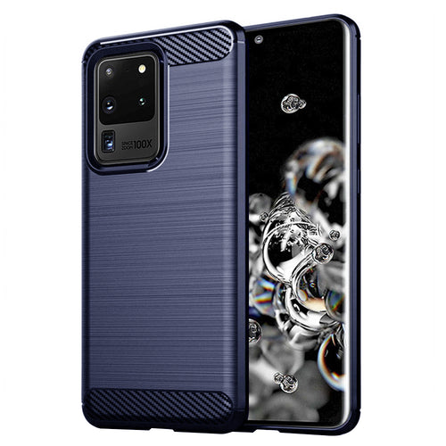 Husa pentru Samsung Galaxy S20 Ultra 5G, Techsuit Carbon Silicone, albastru