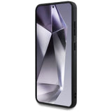 Husa pentru Samsung Galaxy S25, Guess Peony Grained Hot Stamp Triangle Logo MagSafe (GUHMS25SPGBTMW), maro