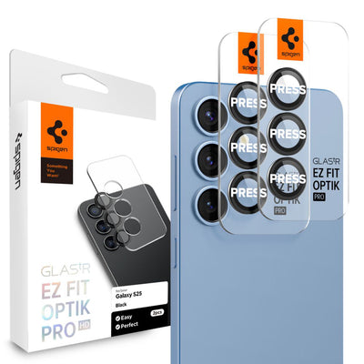 Folie de protectie pentru Samsung Galaxy S25, Spigen (2 pack) Optik.tR EZ Fit Pro Camera Glass (AGL09092)