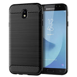 Husa pentru Samsung Galaxy J7 2017, Techsuit Carbon Silicone, negru