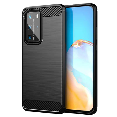 Husa pentru Huawei P40 Pro, Techsuit Carbon Silicone, negru