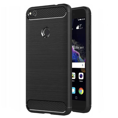 Husa pentru Huawei P9 Lite 2017, P8 Lite 2017, Techsuit Carbon Silicone, negru