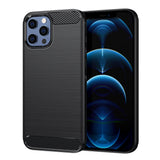 Husa pentru iPhone 12 Pro Max, Techsuit Carbon Silicone, albastru