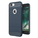 Husa pentru iPhone 7 Plus, Techsuit Carbon Silicone, albastru