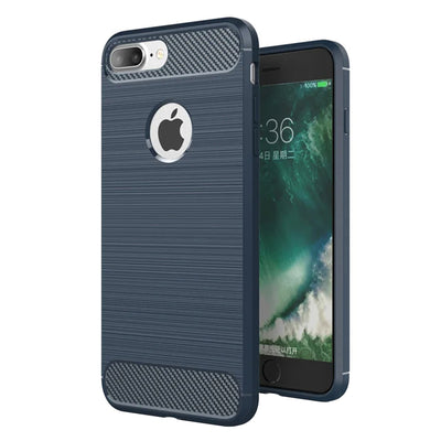 Husa pentru iPhone 7 Plus, Techsuit Carbon Silicone, albastru