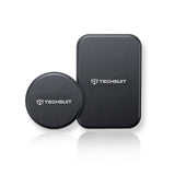 Suport auto Techsuit (2 pack) Placa metalica (MP02), cu PU Piele Cover, negru