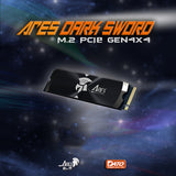 Dato Internal Solid State Drive SSD Ares Dark Sword (Arsdsk-8TB), PCIe Gen4x4, 8TB, Up to 7200MB/s, Notebook, PS5, Negru