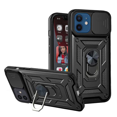Husa pentru iPhone 12, Techsuit CamShield Series, negru