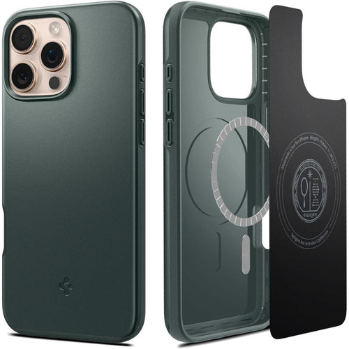 Husa pentru iPhone 16 Pro Max, Spigen Thin Fit MagSafe (ACS07981), verde inchis