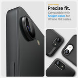 Folie de protectie pentru iPhone 16e, Spigen (2 pack) Optik.tR EZ Fit Pro Camera Glass (AGL09279)