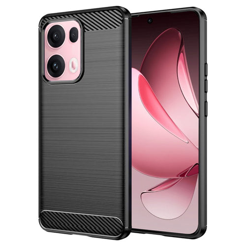 Husa pentru OPPO Reno13 Pro, Techsuit Carbon Silicone, negru