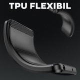 Husa pentru OnePlus 13R, Techsuit Carbon Silicone, albastru