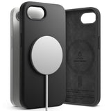Husa pentru iPhone 16e, Ringke Silicone Magnetic MagSafe, negru