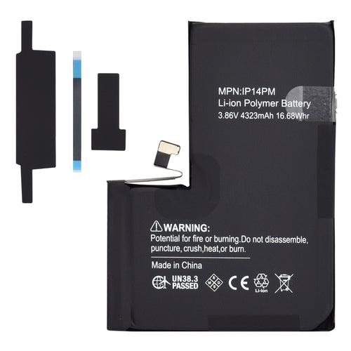 OEM Smartphone Battery (20638), Decoded cu Extra IC (without Welding), iPhone 14 Pro Max, 4323mAh, Negru