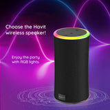 Boxa portabila Havit (SK833BT), Type-C, Bluetooth 5.3, TWS, TF, USB, Hands-Free Calls, Lumini RGB, IPX6, 4000mAh, negru