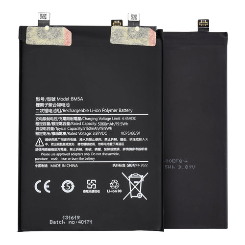 OEM Smartphone Battery BM5A (18714), Xiaomi Redmi Note 11 Pro 4G, 5060mAh, Negru